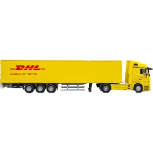 1/50 Scale Container truck DHL Sinotrans Dun Howe High Simulation metal alloy container truck model childrens toy gift collect