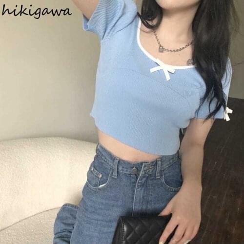 HIKIGAWA Women's Knitted T-shirts