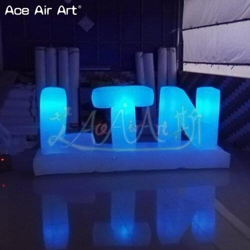 Customized led lighting inflatable letters of alphabet advertising billboard colorful letters set balloon for sale
