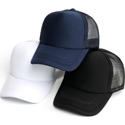 2021 Blank Mesh Hat Caps Men Summer Breathable Snapback Baseball Cap mesh Women Fashion Black Trucker Hat Hip Hop Bone