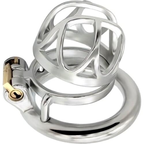 Stainless Steel Short Male Chastity Cage Metal Penis Lock Ring Fetish BDSM Bondage Sadism Restraint Sex Toys For Man