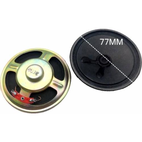10X Diameter 77mm Ultra-thin Magnetic Speaker 8 ohm 3 watt speaker Thickness 20MM Connectors