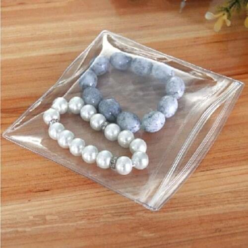 Wholesale 7*10cm Jewelry Earrings Zipper Antitarnish Clear PVC Packaging Bags Zip Lock Anti-oxidation Jade Plastic Storage Pouch