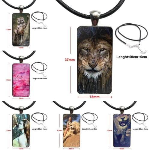Necklace Fashion Long Chain With Rectangle Necklace Jewelry For Woman Vintage Statement Lion Bitch Please