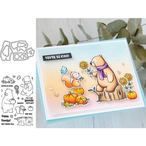 Fall Is My Favorite Next To You! Stamps and Dies 2020 for DIY Scrapbook Card Making Harvest Blessings New Dies And Stamps