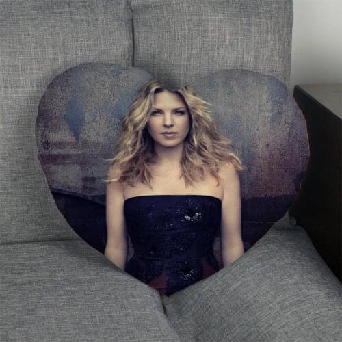Custom Diana Krall Heart Shape Pillow Cover Custom Zipper Pillowcase Cover Wedding Home Office Decorative 1pcs custom