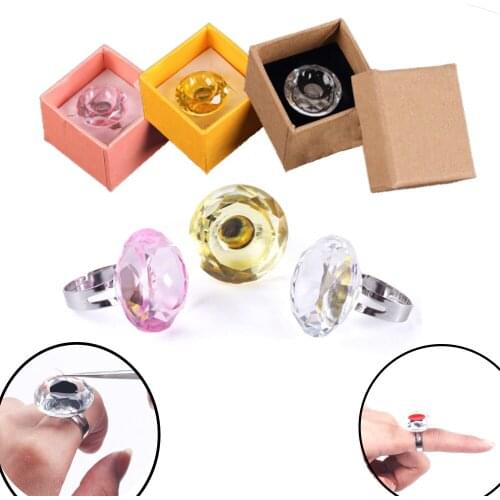Reuse Crystal Pink Golden Tattoo Ink Pigment Holder Eyelash Extend Ring Cup Tattoo Container Eyebrow Makeup Microblading Tattoo