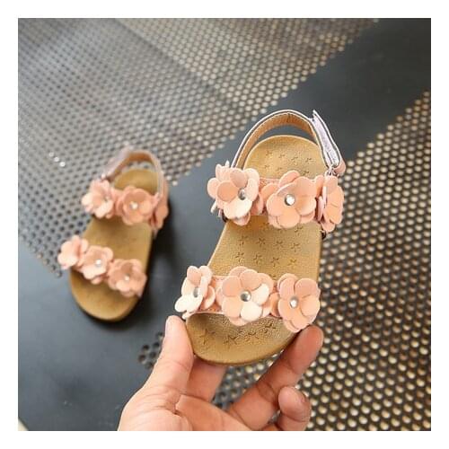 Girls Sandals kids sandals Childrens Shoes 2018 summer new children Princess shoes anti-slip white pink size 21-30