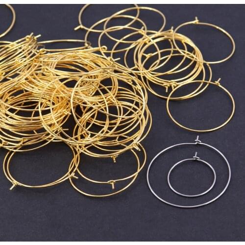 30pcs/Lot Stainless Steel Women Earrings Hoops Big Circle Earring Large Hook Earrings Ear Earring DIY Jewelry Making Material