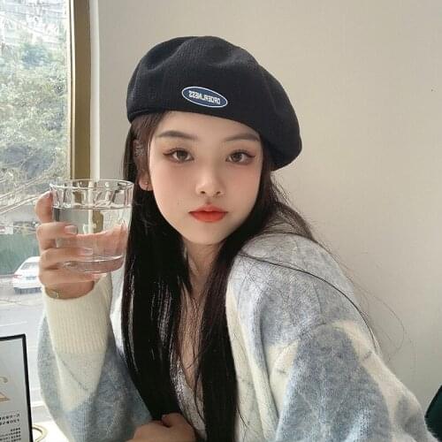 Mesh Beret Hat Women Korean Versatile Forward Hats Cool Walking Sun Hat Ladies Solid Color Summer Painter Hat Men