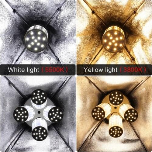 4pcs 20W LED High Bright Photography Corn Lighting Bulbs E27 Base Cool White Warm Yellow Light For Softboxes Photo Video Studio