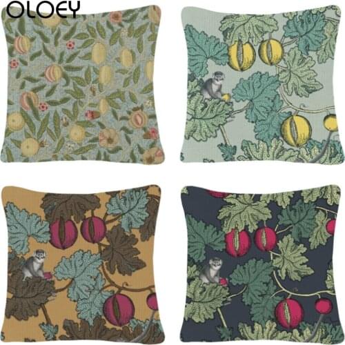 Tropical Summer Plants Cotton Linen Cushion Cover Green Leaves Floral Pillow Case Home Sofa Square Pillowcase 45*45cm