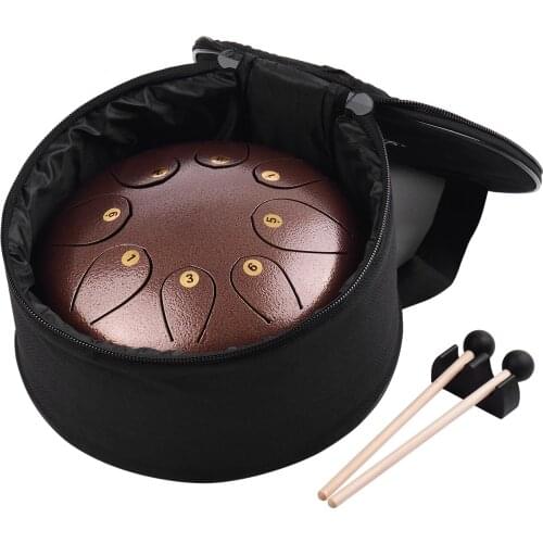 10 Inch Steel Tongue Drum Pan Drum Percussion Steel Drum Instrument 8 Notes with Mallets Mallet Bracket percussion instrument