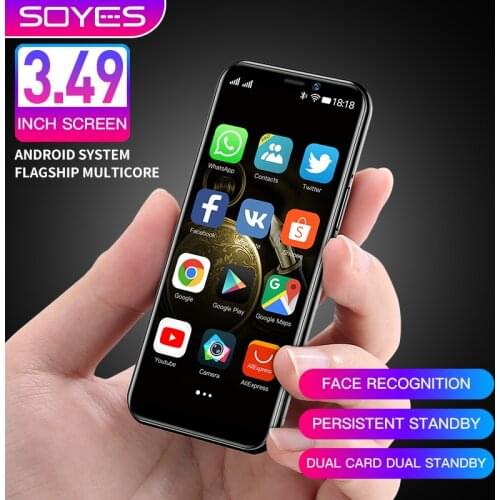 Ultra-Thin Mini SmartPhone Soyes S10-H RAM 3GB ROM 64GB Android 9.0 Dual Card 4G Student Mobile Phone Face Recognition Google