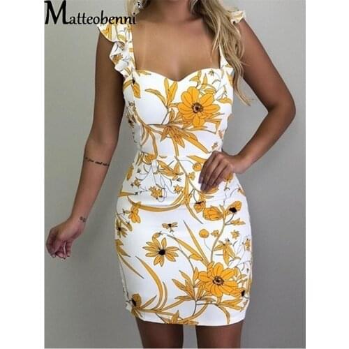 New Summer 2021 Womens Dress Ladies Sexy Print Sleeveless Sling Backless Mini Dress Women Summer Package Hip Sexy Dress Vestidos
