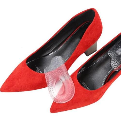 1pair Soft Silicone Gel Insoles Heel Cushion Soles Pain Relief Protectors Spur Support Shoe Pad Feet Care Heel Insole Insertp