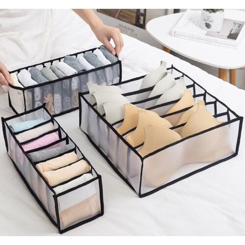 1PCs Bra Storage Boxes Underwear Clothes Organizer Drawer Nylon Divider Closet Organizer For Folding Ties Socks Shorts Organizer