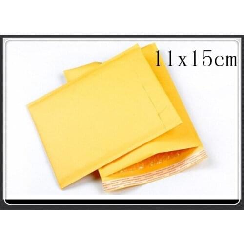 100pcs/lot Bubble Envelopes kraft bubble mailer 110x150mm(4.3"x5.9") Yellow bubble express packaging mailing bag Wholesale