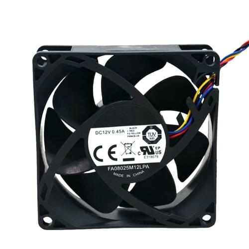 2pcs New fan For Cooler Master FA08025M12LPA 8025 80MM 8cm Computer case CPU Cooling fan 12V 0.45A fan with PWM 4pin