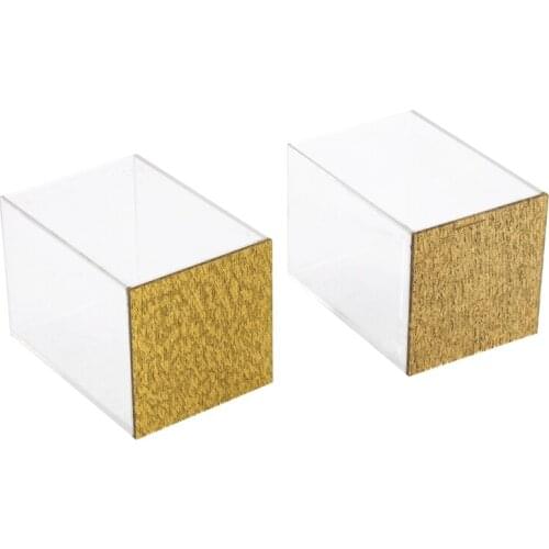 2 Packs Acrylic Pencil and Pen Holder Gold Desktop Stationery Organizer Office Desk Accessory Makeup Brush Storage Brush Bucket