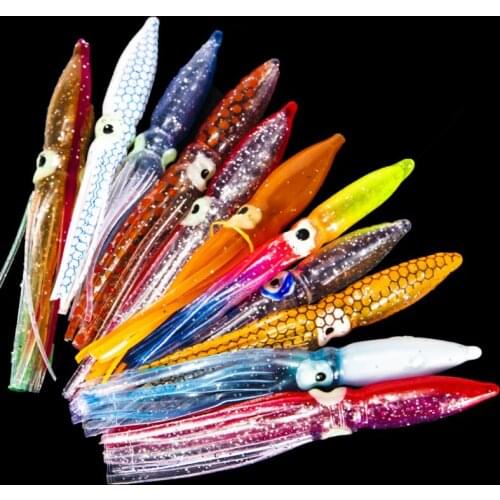 2021 New Fishing Lure Octopus Skirts Soft Squid Skirts Lure Bait 10pcs 8 Cm Random Colour Fishing Lures Sports Entertainment