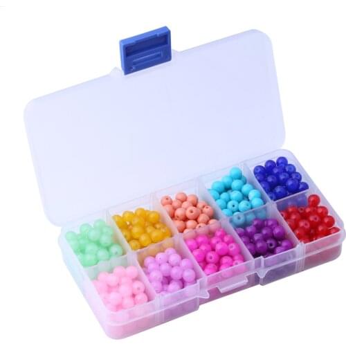 500PCSDIY beaded accessories 6mm color glass beads 10 colors a box of 500PCS evil eye charms for jewelry making