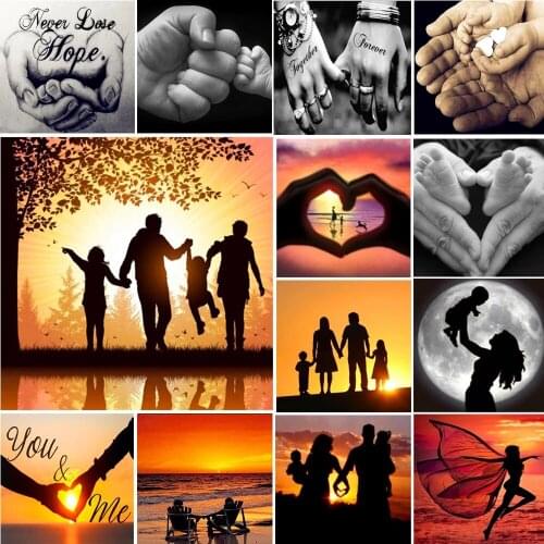 5d diy full square/round diamond painting "happy family" embroidery mosaic diamond painting cross stitch home decoration gifts