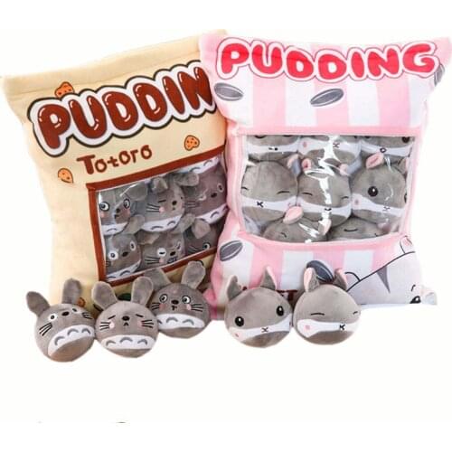 8pcs/lot Cute Hamster/Totoro Snack Bag Plush Dolls Stuffed Anime Pudding Cushion/Pillow Kids/Girl Birthday Gifts