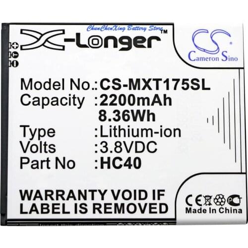 Cameron Sino 2200mAh Battery HC40 for Motorola M2998, M2C63, Moto C Dual SIM TD-LTE IN, XT1754, XT1755, XT1758