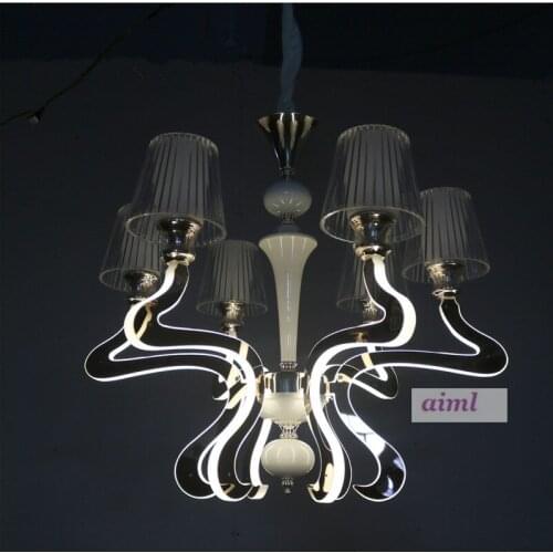 Acryl LED lamp body glow droplight 8 Heads swan Chandeliers night-light 90-260V LED bulb Simple personality Chandeliers