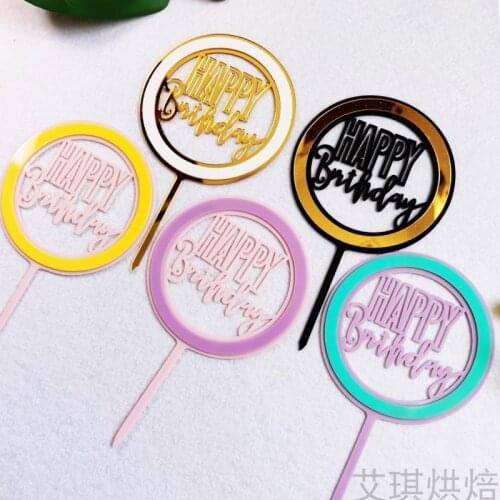 Acrylic Cake Topper Happy Birthday Cake Toppers For Kids Birthday Party Cake Decorations celebrate Birthday dessert gift