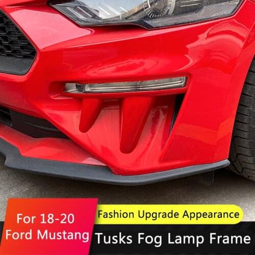 TAJIAN 2Pcs Accessories Front Bumper Fog Light Lamp Cover Trim Mistlamp Lamp Ooglid Frame Cover For Ford Mustang 2018-2021
