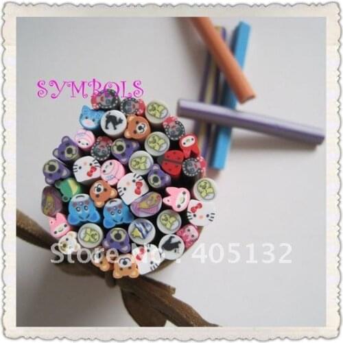 Free Shipping 5MM 100pcs-Mixed Cute Animal Cane Fancy Nail Art Polymer Clay Mixed Animal Series