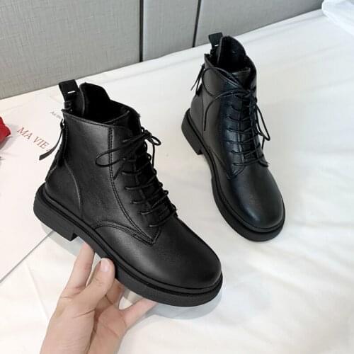 Plush and ankle boots winter square thick with short tube Chelsea boots British style patent leather high heels women U23-90