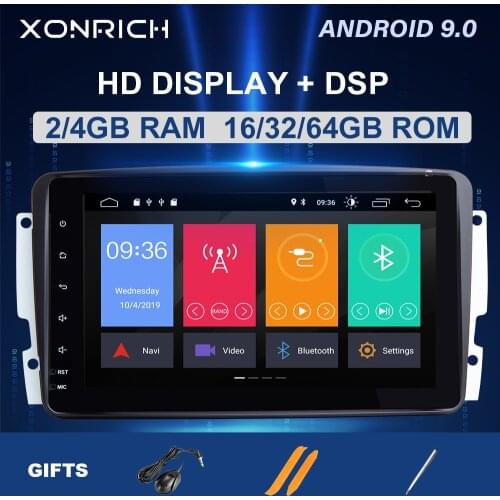 DSP 2 Din Android 10 4G 64G Car DVD Radio For Benz CLK W209 W203 W168 W208 W463 W170 Vaneo Viano Vito E210 C208 Multimedia GPS