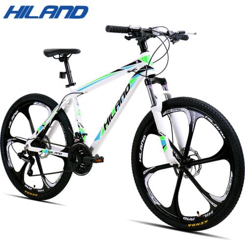 HILAND 26 inch 21 Speed Aluminum Alloy Suspension Bike Double Disc Brake Mountain Bike Bicycle with Service and Free Gifts