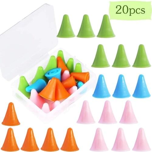 Imzay 20PCS Mixed Color Knitting Needles Point Protectors Include Knit Needle Tip Covers for Knitting Craft