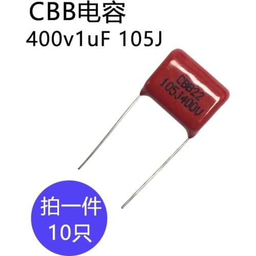 CBB capacitor 400v1uF Foot pitch 15mm Film capacitor 105J