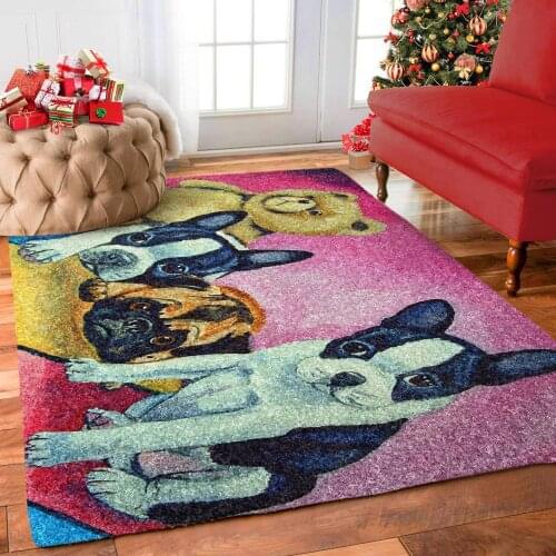 French Bulldog rug area funny dog collection carpet Floor Mat Rug Non-slip Mat Dining Room Living Room Soft Bedroom Carpet 01