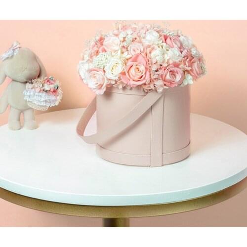 Creative Flower Packaging Box Round Candy Chocolate Gift Boxes ValentineS Day Wedding Party Favor Leather Handheld Boxes