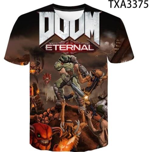 Summer Doom Eternal 3D Printed T Shirts Casual Men Women Children Short Sleeve Streetwear Boy Girl Kids Cool Tops Tee