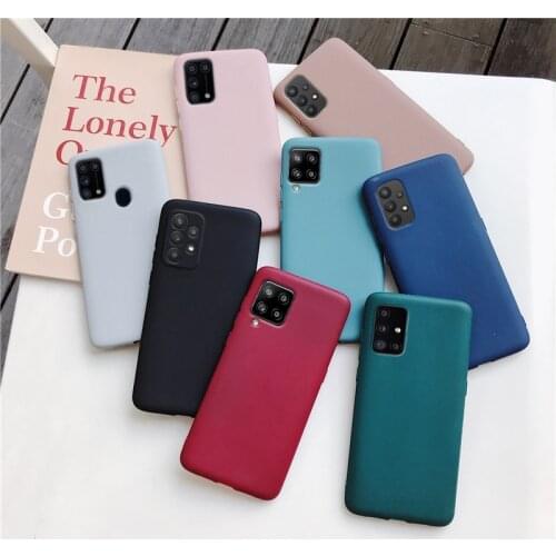 Candy Color Matte Silicone Phone Case For samsung galaxy A51 A71 A12 A42 A52 A72 A32 4G 5G M31 A21S A31 A41 M51 Back Cover