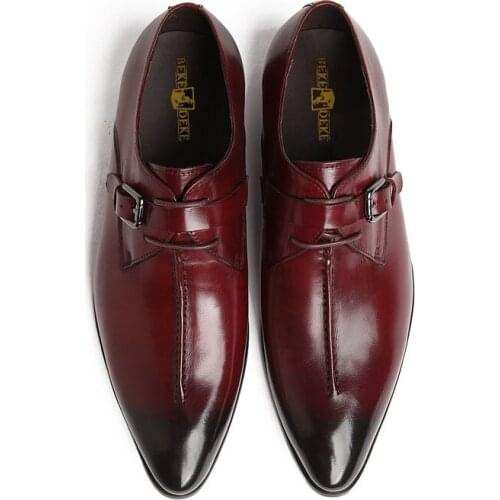 Fashion Genuine Leather Men Shoes Bridegroom Dress Wedding Formal Male Shoes 2020 New Lace Up Buckle Prom Party Zapatos Footwear