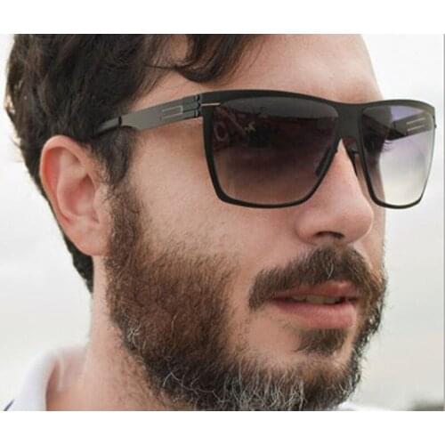 FEISHINI 2020 High Quality Glasses Vintage Plastic Titanium Big Frame Rectangle Sunglasses Men Polarized Brand