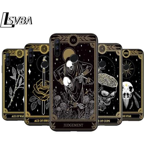 Anti-Fall Soft Black Cover Death Tarot For Huawei Honor 30 20 10 9X 9 Lite Pro V20 20S 9S 9A 9C 9N Phone Case
