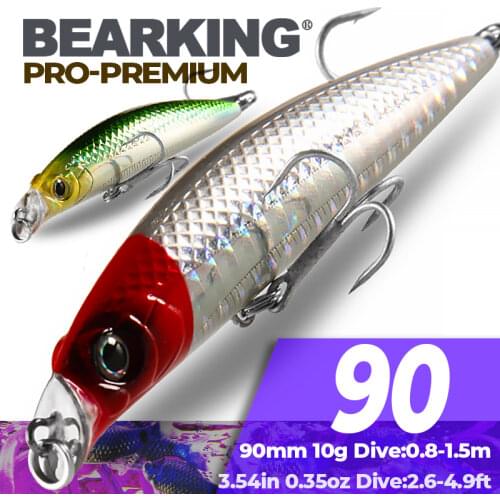 Bearking New 9cm 10g depth 0.9m professional hot model quality fishing lure floating minnow penceil bait size magnet system