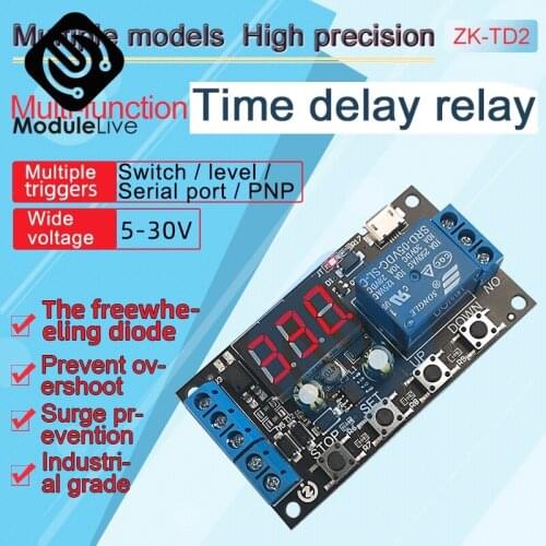 New DC 24V 12V Digital Time Delay Relay 1 CH LED Display Cycle Timer Control Switch Adjustable Timing Relay Time Delay Switch