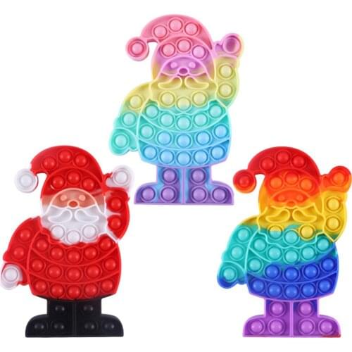 New Fidget Push Bubble Fidget Sensory Toy Autism Special Needs Squeeze Funny Santa Claus Stress Relief Toys Gift For Adult Kids