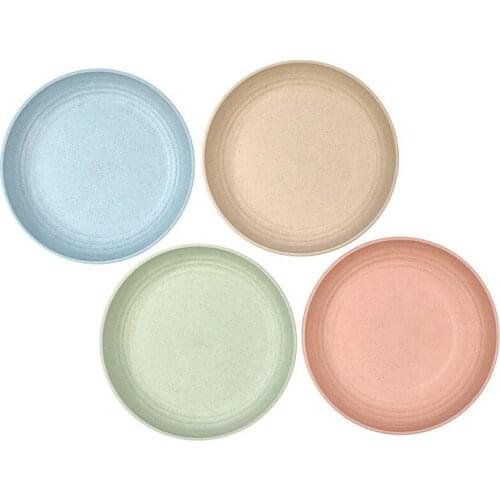 Dinner Plates,Unbreakable Sturdy Wheat Plates, Kids Dinner Plates, Dishwasher And Microwave Safe, Reusable Dishes