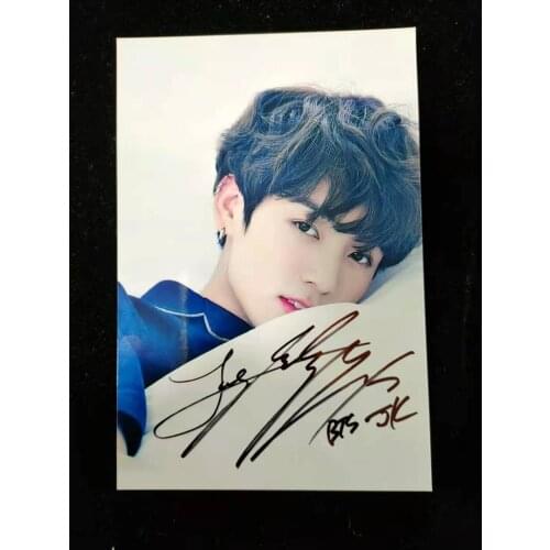 Signed Bangtan Boys Jung Kook autographed photo autograph ink 4*6 K-POP 05